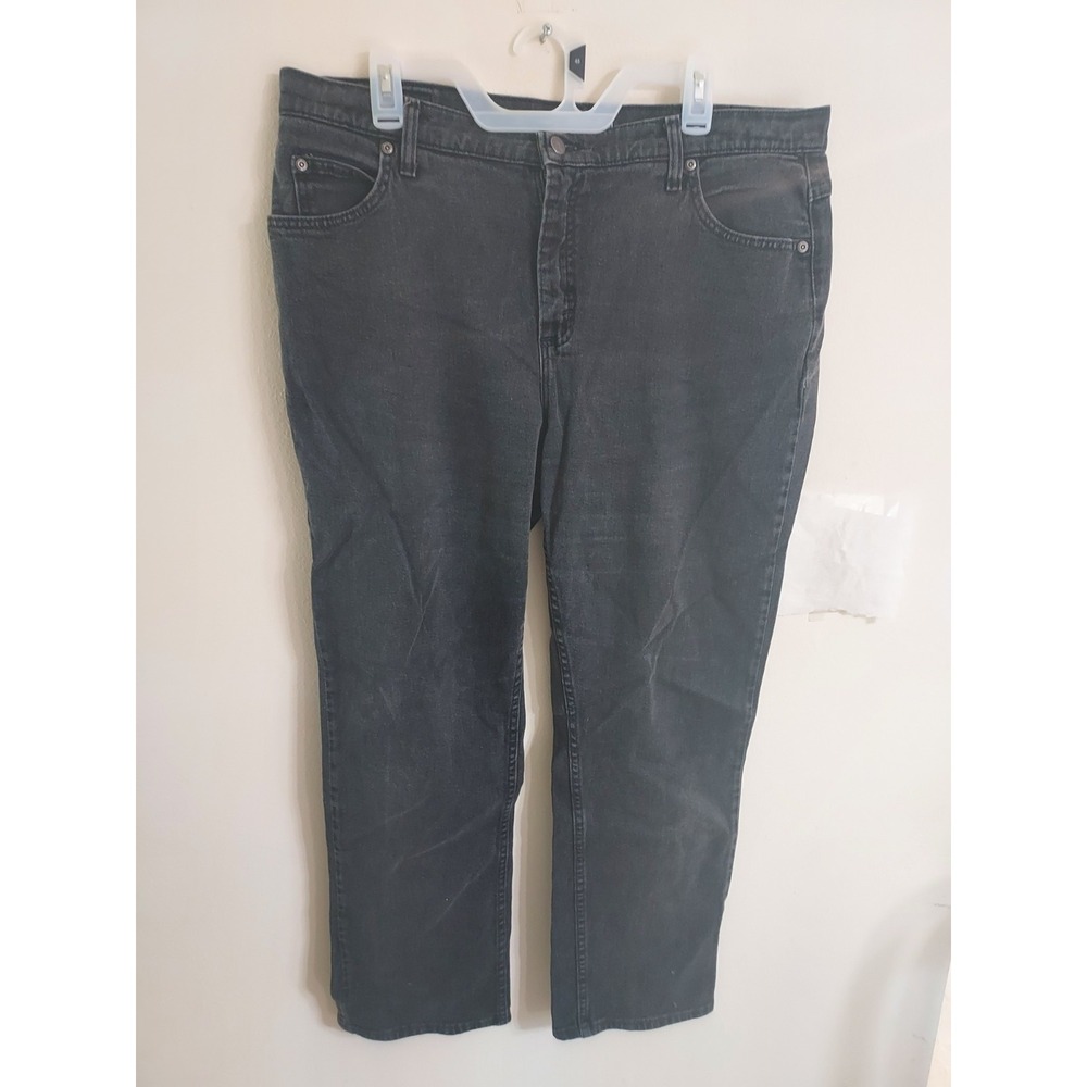 Riders‎ Relaxed Fit Jeans Women 18M Black Straight Leg Mid Rise Denim J796-010